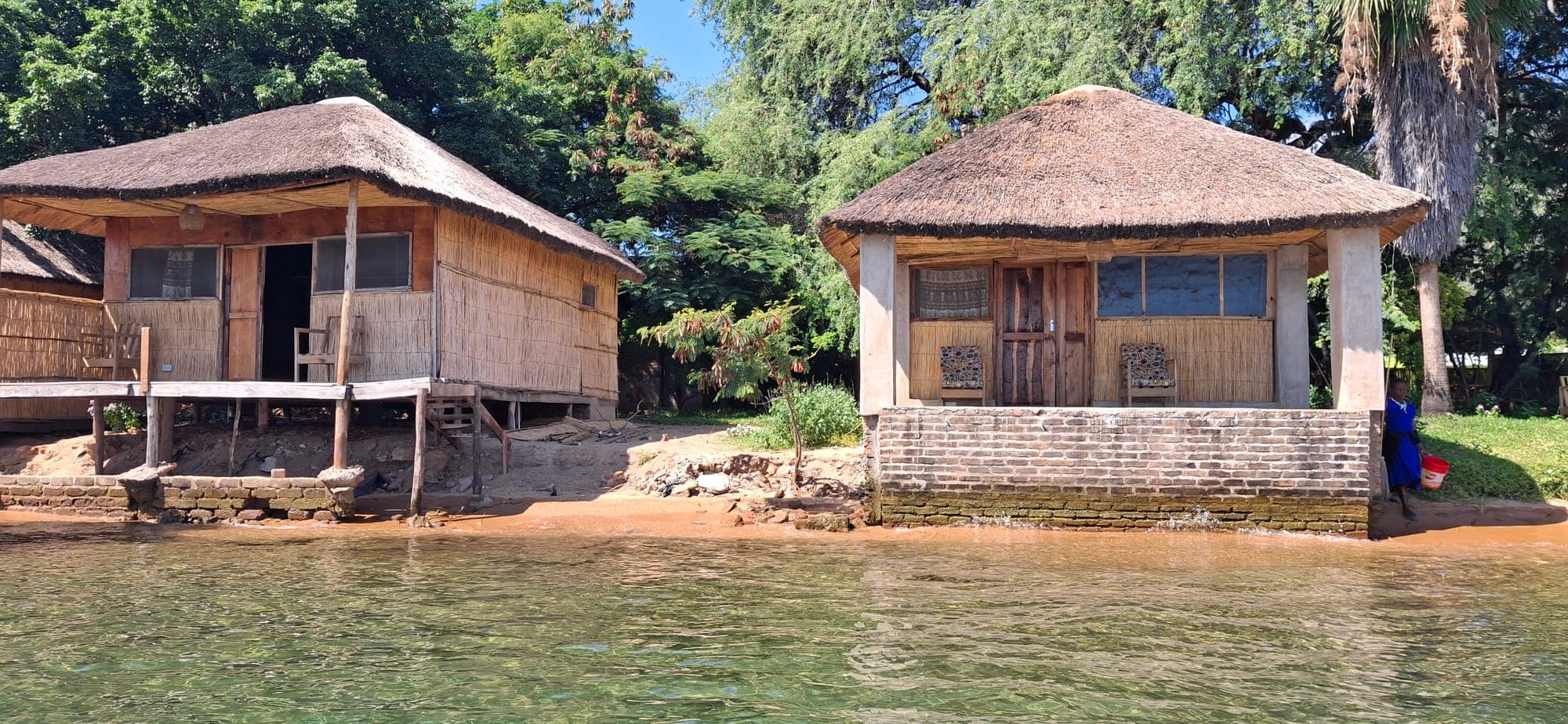 Anake Lodge — reed-and-thatch chalets on the shore of Lake Malawi